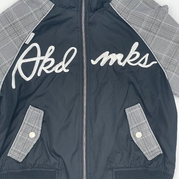 AKDMKS Vintage Varsity Jacket,  Grey/Black - Picture 2 of 13